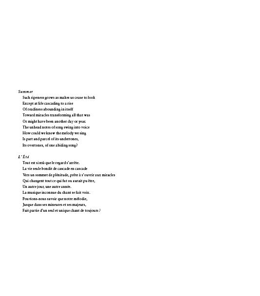 texte quatre saisons été